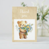 Leuk Schattige Teddy Bear Boeket Bloemen Bedankt (Staand voorkant)