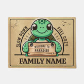 Leuk schildpad ontwerp, aanpasbaar, voor warme gez deurmat (Voorkant)