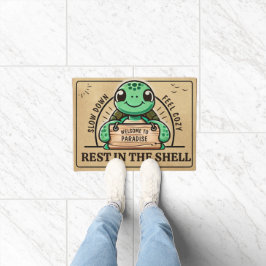 Leuk schildpad ontwerp voor individuele, gezellige deurmat