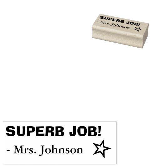 Leuk "SCHITTERENDE BAAN!" + Naam van de opvoeder R Rubberstempel (Gestempeld)