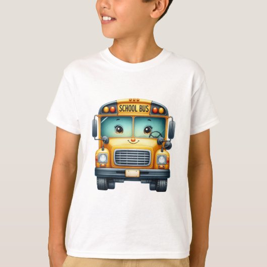 Leuk schoolbus ontwerp voor kinderen t-shirt (Voorkant)