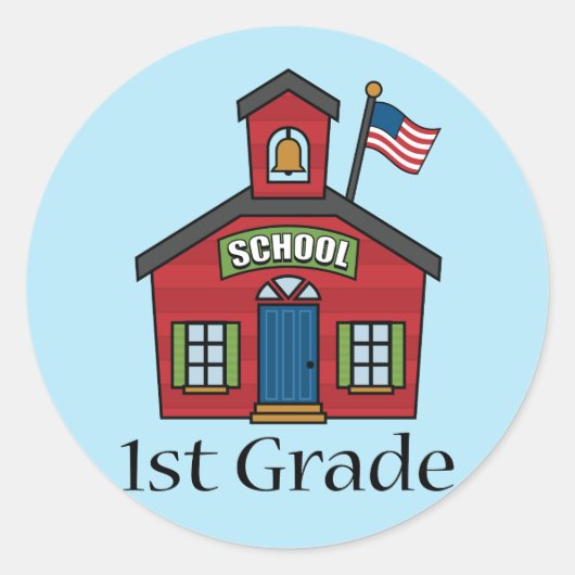 Leuk schoolcadeau voor de eerste klas ronde sticker (Voorkant)