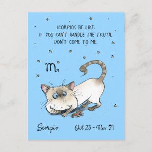 Leuk Schorpioen briefkaart Zodiac Cat Star teken b