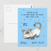 Leuk Schorpioen briefkaart Zodiac Cat Star teken b (Voorkant / Achterkant)