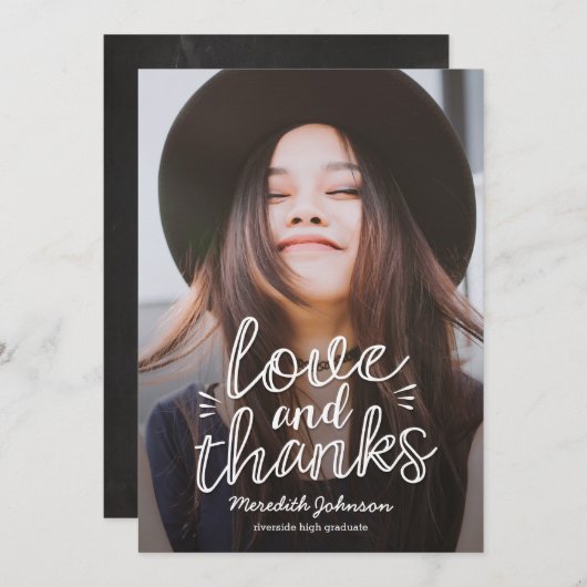 Leuk script Afstuderen dank je kaart (Voorkant / Achterkant)