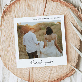 Leuk script bruiloft vierkant Dank u kaart