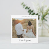 Leuk script bruiloft vierkant Dank u kaart (Staand voorkant)
