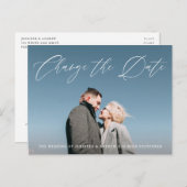 Leuk Script Foto Wijzig de datum Aankondigingskaart (Voorkant / Achterkant)