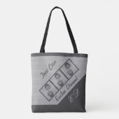 Leuk script Koppels Twee Toucans Smoke Grey Tote Bag (Achterkant)