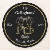 Leuk script tekst pub w bieren drinken onderzetter (Voorkant)