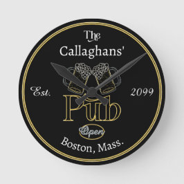 Leuk script tekst pub w bieren wandklok