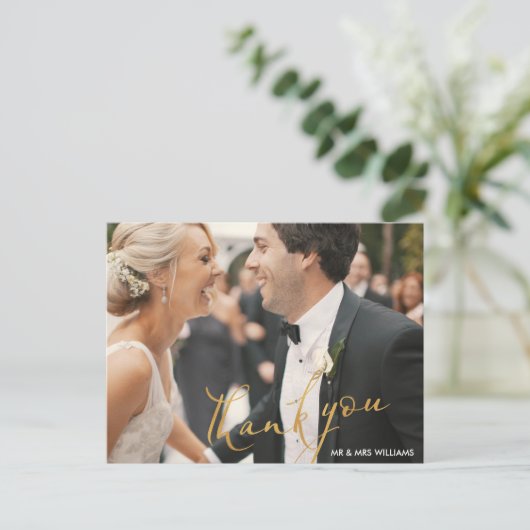 leuk script | Wedding Dank je wel kaart (Staand voorkant)