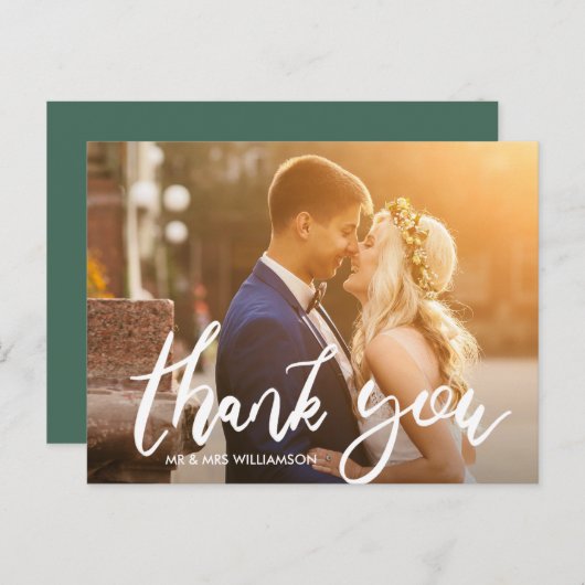 leuk script | Wedding Dank je wel kaart (Voorkant / Achterkant)