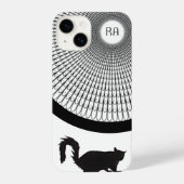 Leuk Script Zwart-wit Monogram Cat iPhone Hoesje (Achterkant)
