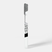 Leuk Script Zwart-wit Monogram Cat iPhone Hoesje (Linkerkant)