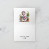 Leuk senior met katten versie 2 notitiekaartje (Binnen)