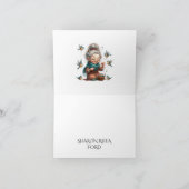 Leuk senior met vogels notitiekaartje (Binnen)