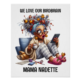 Leuk senior met vogels perfect poster