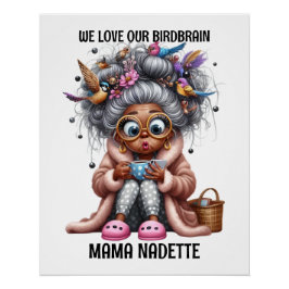 Leuk senior met vogels perfect poster