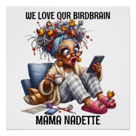 Leuk senior met vogels perfect poster