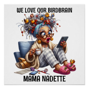 Leuk senior met vogels perfect poster