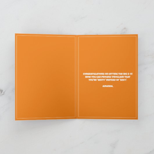 Leuk Sinaasappel en wit lab echtgenoot 60th Verjaa Kaart (Binnen)