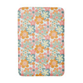 Leuk Sinaasappel Groen Roze Retro Bloempatroon Badmat (Voorkant Verticaal)