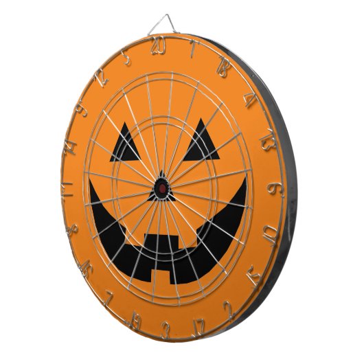 Leuk sinaasappel Jack o lantaarn pompoen gezicht H Dartbord (Voorkant Rechts)