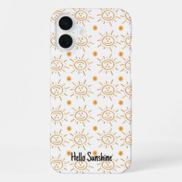 Leuk Sinaasappel Zonneschijn Gezichtspatroon Custo iPhone 16 Plus Hoesje