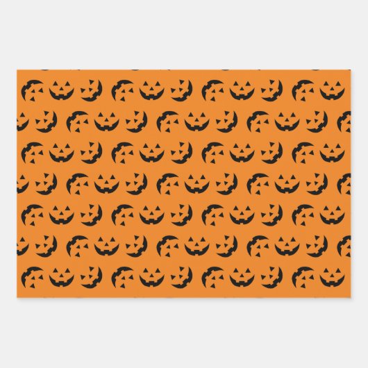 Leuk sinaasappel zwart jack o lantaarnpatroon Hall Inpakpapier Vel (Voorkant 2)