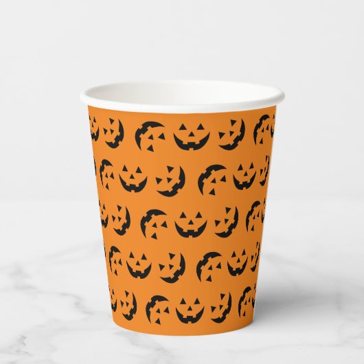 Leuk sinaasappel zwart jack o lantaarnpatroon Hall Papieren Bekers (Achterkant)