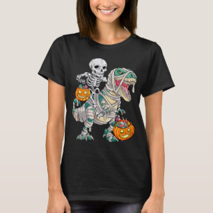 Leuk Skelet dat op Mummie Dinosaur T rex rijdt Hal T-shirt