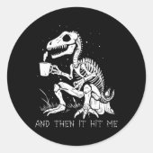 Leuk Skelet Dinosaurus Kostuum Gothic Mannen Vrouw Ronde Sticker (Voorkant)