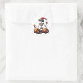 Leuk skelet Halloween Heksenpompoen Ronde Sticker (Tas)