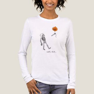 Leuk Skelet Halloween Pompoen Ballon Donkere Humor Tri-Blend Shirt