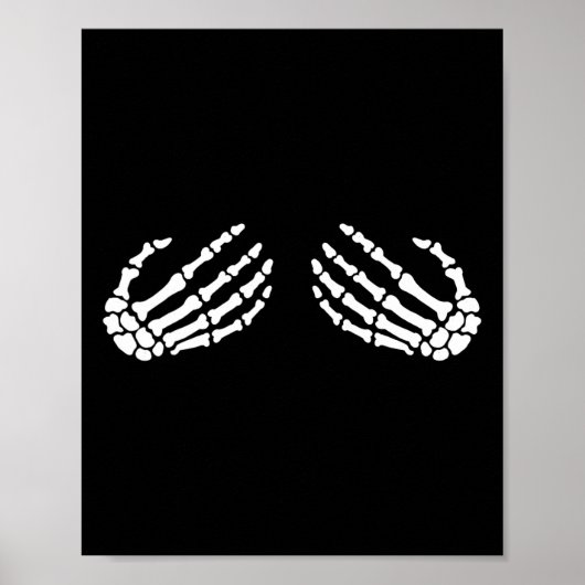 Leuk Skelet Handen Halloween MEISJES Skelet BH Poster (Voorkant)
