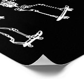 Leuk Skeleton Skateboard Halloween Skateboarden SK Poster (Hoek)