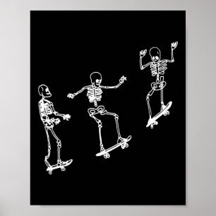 Leuk Skeleton Skateboard Halloween Skateboarden SK Poster
