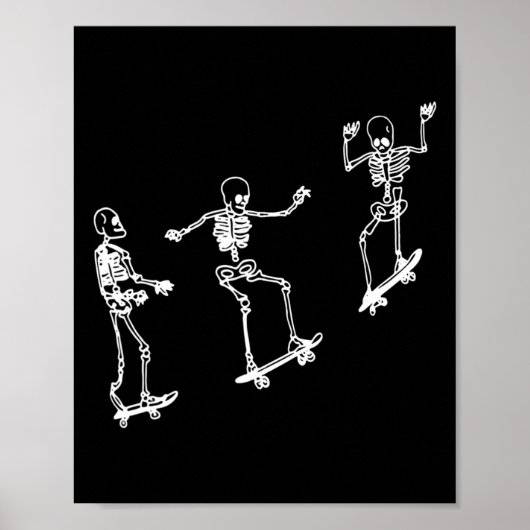 Leuk Skeleton Skateboard Halloween Skateboarden SK Poster (Voorkant)