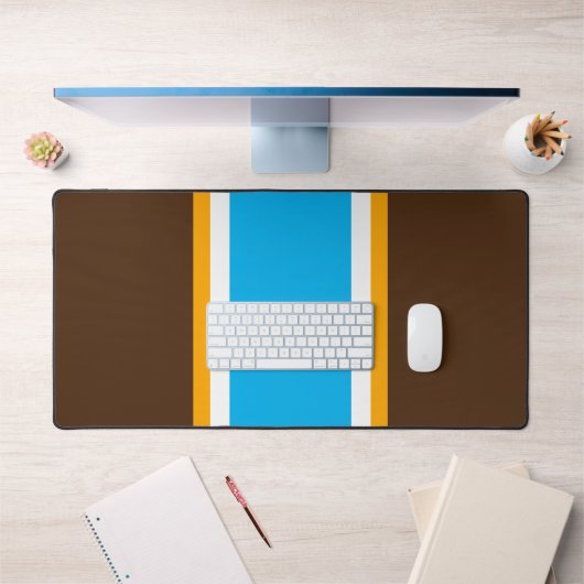 Leuk Sky Blauw Geel Wit Bruin Racing Stripes Bureaumat (Kantoor 1)