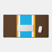 Leuk Sky Blauw Geel Wit Bruin Racing Stripes Bureaumat (Keyboard & Muis)