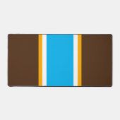 Leuk Sky Blauw Geel Wit Bruin Racing Stripes Bureaumat (Voorkant)