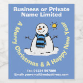 Leuk sneeuwmanontwerp om te personaliseren. wijn etiket (Enkel label)