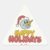 Leuk sneeuwpop feestje sticker (Voorkant)