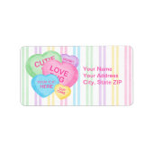 Leuk Snoep Harten Etiket (Voorkant)