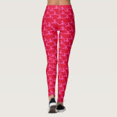 Leuk Snoep Rood en Roze Vrouwen Curling Pattern Leggings (Achterkant)