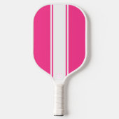 Leuk Snoep Roze Slank Wit Verticaal Racing Stripes Pickleball Paddle (Achterkant)