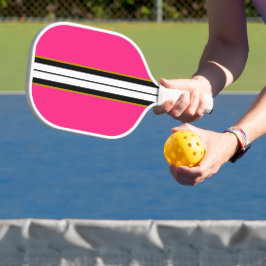 Leuk Snoep Roze Zwart Wit Verticale Racing Stripes Pickleball Paddle