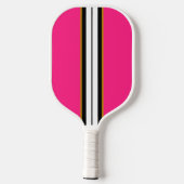 Leuk Snoep Roze Zwart Wit Verticale Racing Stripes Pickleball Paddle (Achterkant)