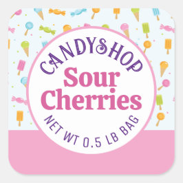 Leuk Snoep Shop Verpakking Sticker Label